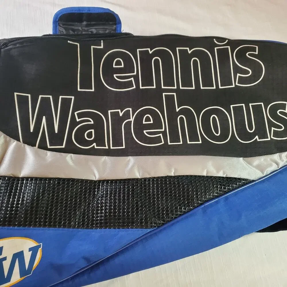 Tennis Warehouse Racquet Bag Blue Black Padded Shoulder Strap Tennis Tote